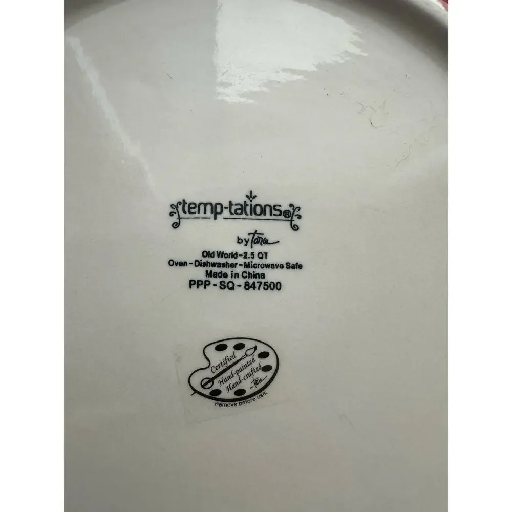 Set of 3 Temptations Tara Old World Orange Round 1.5, 2 and 2.5 Quart Casserole